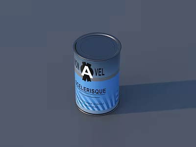 Durable Industrial Equipment Metal Storage Can With VEL RELSIQUE Brand Label Design 3d model