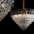 Elegant Crystal Chandelier with Multi Layer Hanging Crystal Prisms and Warm Bright Illumination