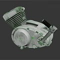 High Performance Metal Engine With Cooling Fins And 1501 M Branding Detailed Mechanical Structure Design