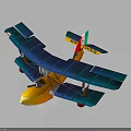 Vintage Biplane Model With Orange Fuselage Blue Wings And Green White Red Tail Stripes F-HOGA