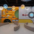 VR Experience Zone Interior With Interactive Displays Blue Lighting And Immersive Equipment 3d model