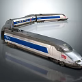 modern high-speed train light rail subway 3d model