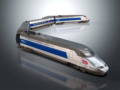 modern high-speed train light rail subway 3d model