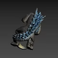 Detailed Mythical Fantasy Creature 3D Model With Glowing Eyes Scales And Claws