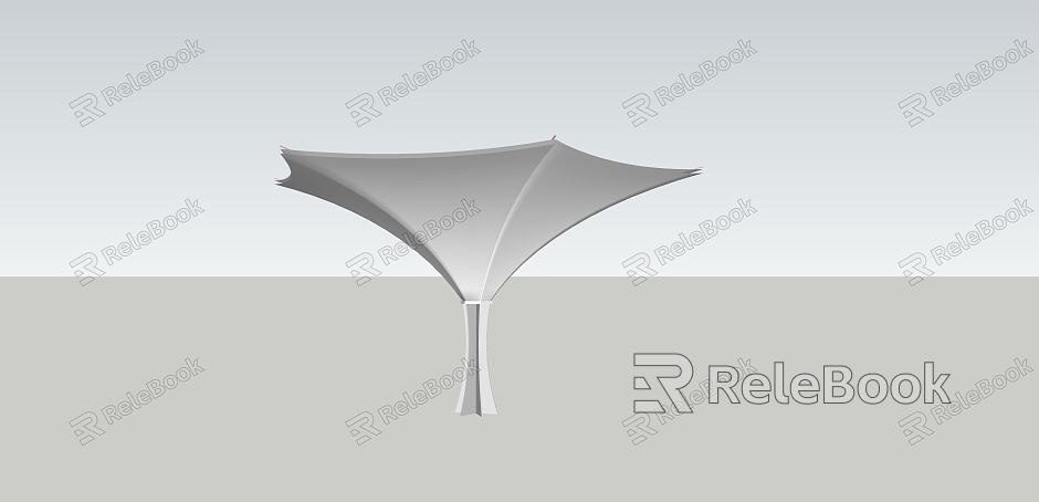 Modern tensioned membrane landscape sketch membrane structure model