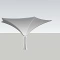 Tensile Membrane Architectural Structure With Modern Single Column Canopy Support Design