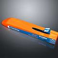 Orange And Blue Cordle Fibra Streamlined Toy Boat With Reflective Surface Design