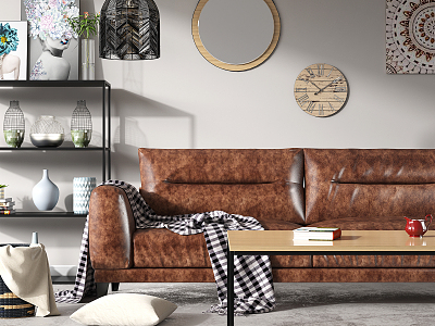 Leather Sofa Combination Modern Double Sofa model