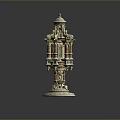 Ornate Multi Tiered Decorative Tower With Intricate Carvings Detailed Patterns And Sturdy Base