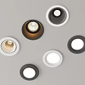 Modern Downlights And Spotlights With Round Design Black White Brown Frames For Home Lighting
