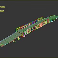 Modern Long Linear Architectural Structure With Metallic Grid Framework Supporting Columns And Platform