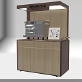 Modern Nespresso Wooden Display Cabinet With Coffee Machine And Information Card