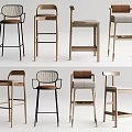 Stylish Modern Bar Stools With Various Designs Wooden Frames And Upholstered Seats