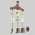 Carved Hanging Rack Decorative Ornament Combination With Photo Frames And Candle Holders