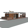 Traditional Post Station With Wooden Facade Brick Walls Curved Roof Surrounded by Trees And Bookshelves