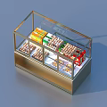 Glass Display Cabinet With Metal Frame For Storing Baked Goods And Pastries