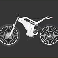 Modern Electric Bicycle With White Frame Black Seat Black Handlebars And Large Wheels