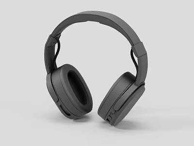 Gray Over Ear Headphones With Modern Design And Comfortable Ear Cushions 3d model