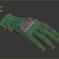 Green Glove With Silver Decorative Panel And Metal Buckle For Everyday Use