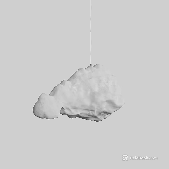 Abstract Shaped White Cloud Like Pendant Light For Modern Interior Design 3d model 