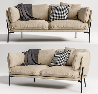 Modern double sofa 3d model