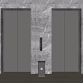 Modern Elevator Lobby With Marble Walls And Two Elevators 3d model