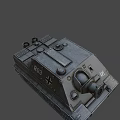 Vintage Military Tank With Metal Armor Tracks And Cannon Barrel