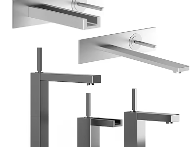 Modern Stainless Steel Faucet Designs With Various Installation Styles For Home Use 3d model