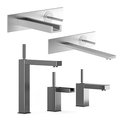 Modern Stainless Steel Faucet Designs With Various Installation Styles For Home Use 3d model