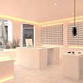 Elegant Modern Jewelry Store Interior With Display Shelves Mirrors And Warm Lighting