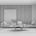Modern sofa coffee table combination 3d model