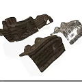 Weapon Three Components With Textured Surface In Brown And Light Gray Design 3d model