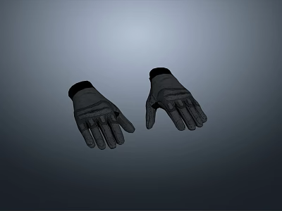 Black Work Gloves With Textured Design For Safety And Protection 3d model
