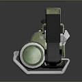 Futuristic Sci Fi Weapon 3D Model With Green Black Color Mechanical Design