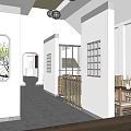 Traditional Chinese Restaurant Interior With Wooden Tables Chairs Chinese Style Windows And Lanterns
