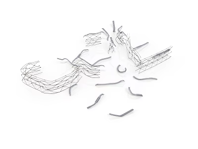 Wire Sculptor Creating Intricate Animal Creature With Metal Lines 3d model