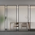 Glass partition screen 3d model