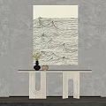Modern End View Table Stone End View Table Square End View Table Hanging Picture 3d model