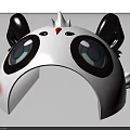 Panda Themed Swing Door Design With White Body Black Ears And Red Nose Details