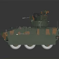 Military Armored Vehicle With Camouflage Paint Top Mounted Weapon And Protective Rails