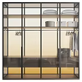 Modern Wardrobe Design With Glass Doors Hanging Rails Storage Boxes And Drawers