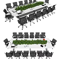 Modern Conference Table and Chair Conference Table Office Conference Table and Chair Combination 3d model