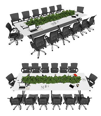 Modern Conference Table and Chair Conference Table Office Conference Table and Chair Combination 3d model