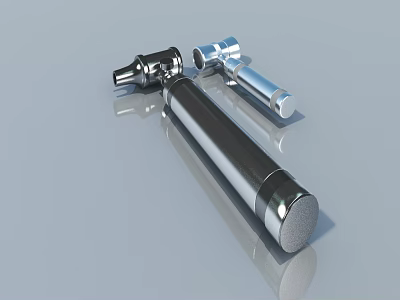 Swing Door Hardware Components With Stainless Steel Hinges And Support Rods 3d model