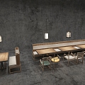 New Chinese Restaurant Furniture Combination 3d model