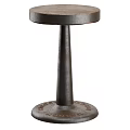 Industrial Style Metal Side Table With Sleek Design And Decorative Base