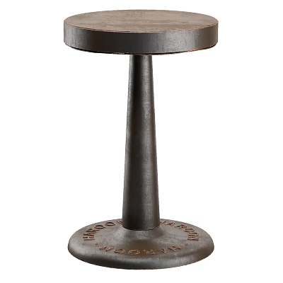 Industrial Style Metal Side Table With Sleek Design And Decorative Base 3d model