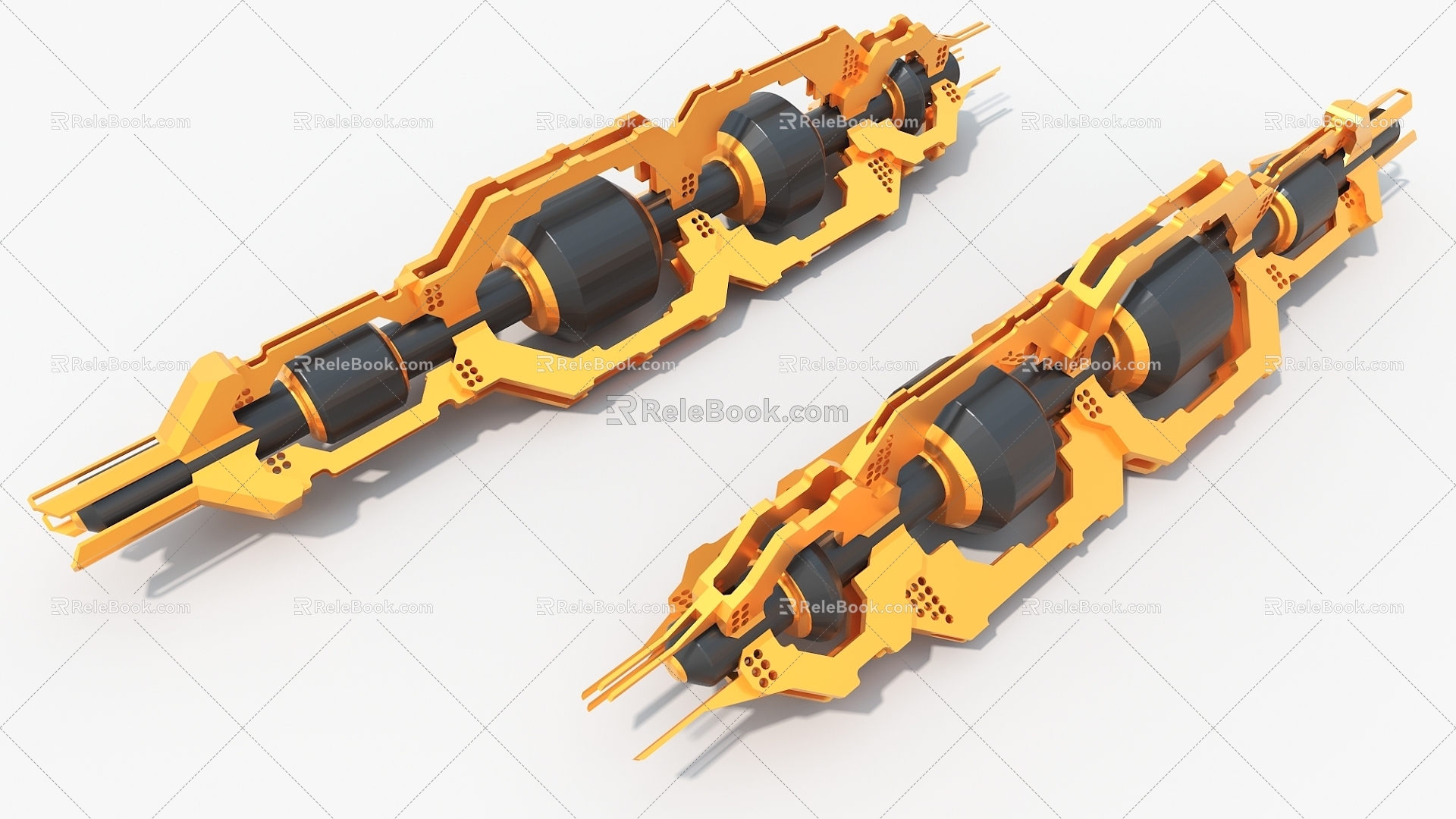 launch tube rotor industrial machinery cypunk hard surface high tech industrial parts 3d model