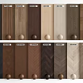 Various Wooden Flooring Styles With Different Color Shades And Herringbone Patterns 3d model