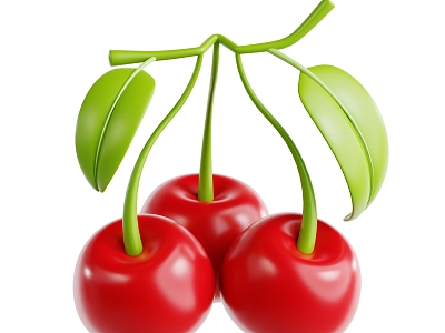 Modern Cherry Fruit Cartoon Fruit Fresh Fruit 3d model